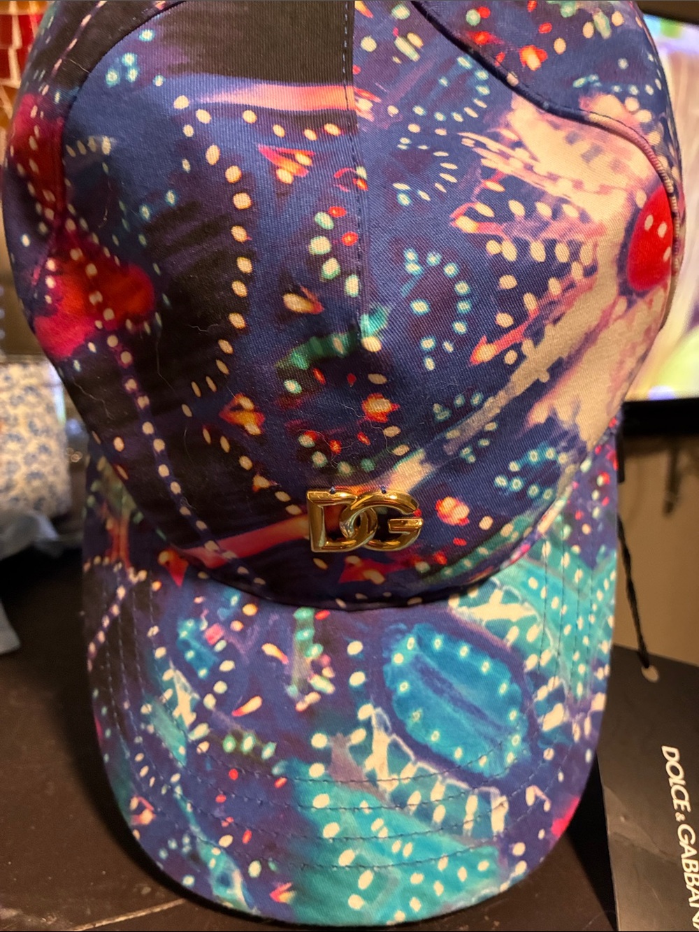NWT Dolce & Gabbana  Baseball Blue Patterned Cap - Multicolor Design